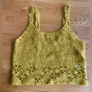 American Eagle Crochet Knitted Cropped Sweater Tank Top